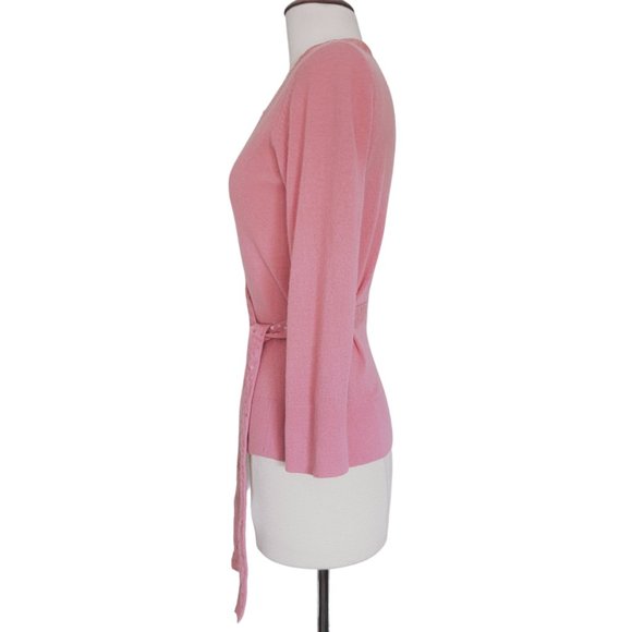 Bebe Pink Cashmere & Sequin Wrap Sweater - Picture 2 of 6